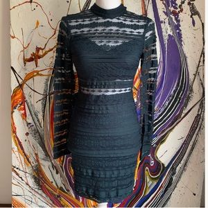 Lush green lacy long sleeve dress